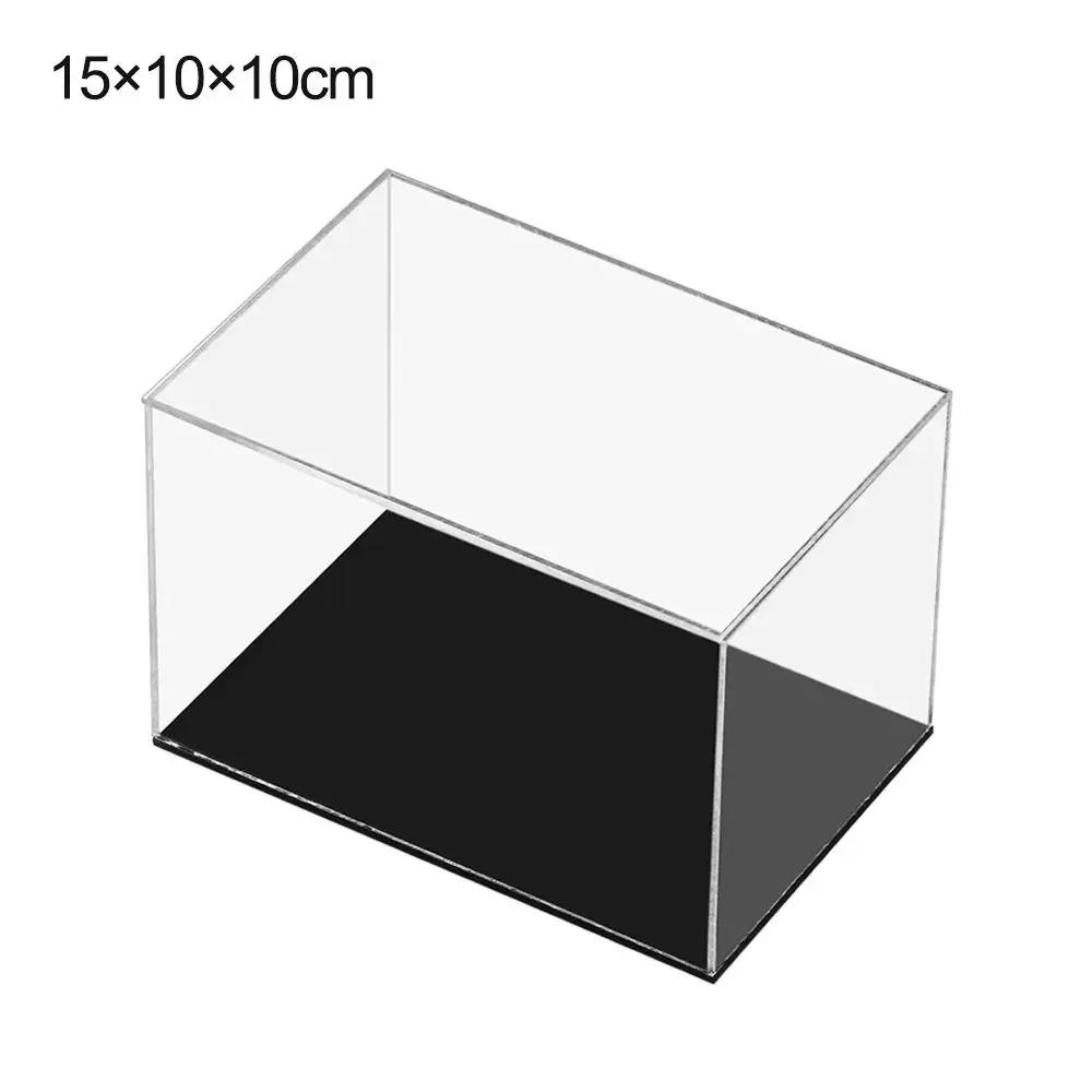 

Clear Acrylic Display Case With Black Base Model Protection Dustproof Cover Doll Protection Holder Collectibles Storage Show Box