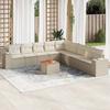 VidaXL Garden Lounge Set with Cushions 10 Pcs Beige Braided Resin 3225491