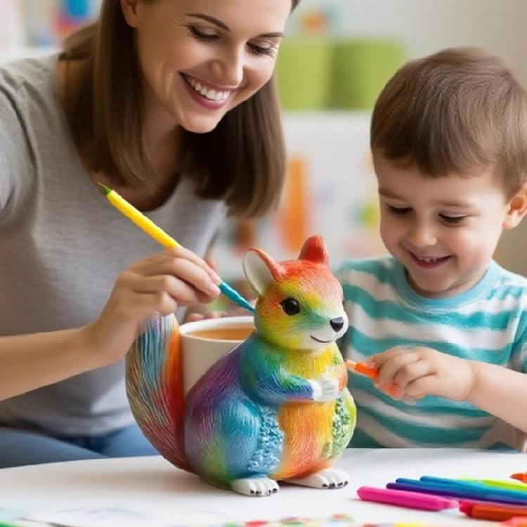 Flexible Silicone Mould Accessory for Creating Squirrel Planter Decoration With Resin And Plaster Daily Use