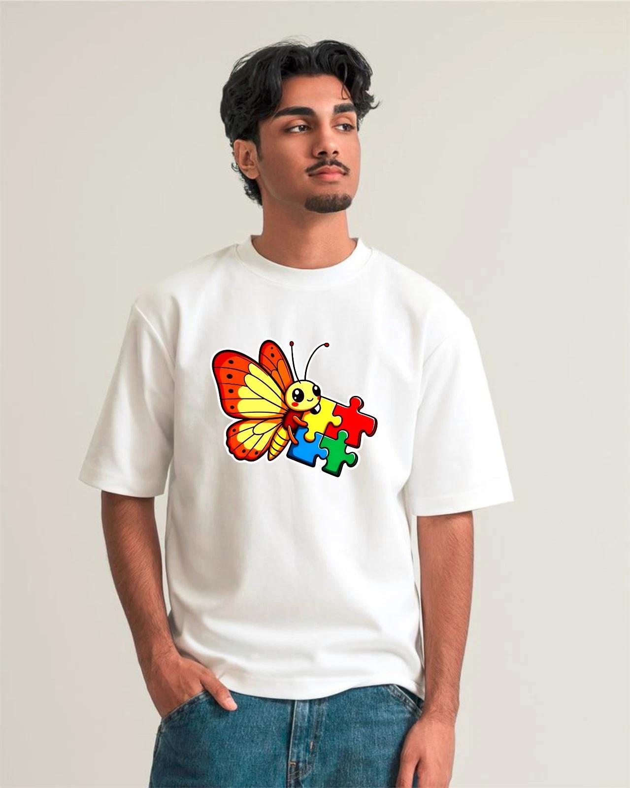 

Puzzle Piece Butterfly Autism Awareness Support Month Neurodiversity T-Shirt 3XL