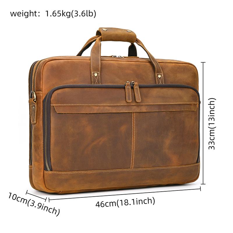 Real Cowskin Men's Shoulder Bags Genuine Leather Bussiness Laptop Bag 15.6 16 17.3 Inch Computer Bag Men Briefcase Bags Vintage