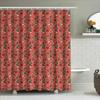 Vintage Floral Shower Curtain Skull Roses Pattern Bathroom Decor Waterproof Fabric Washable Liner Set