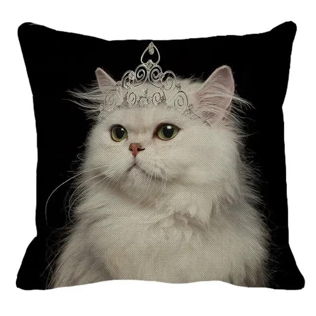 Persian Cat Linen Pattern Double-sided Printed Pillow Cover Short Plush Suitable Living Rooms Bedrooms Sofas Throw Cushion Cover