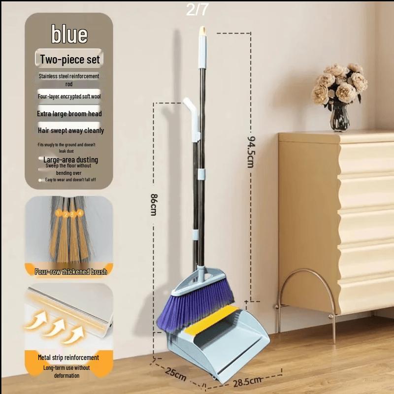 Soft-Bristle Broom and Dustpan Set
