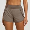 Fake Two-piece Sports Shorts Women's Anti-light Side Pockets Loose Running Fitness Yoga Shorts