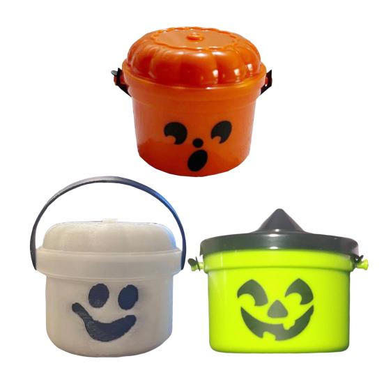 Halloween Pumpkin Bucket Miniature Design Pumpkin Orange Bucket Mini Storage Containers Festive Halloween Decoration