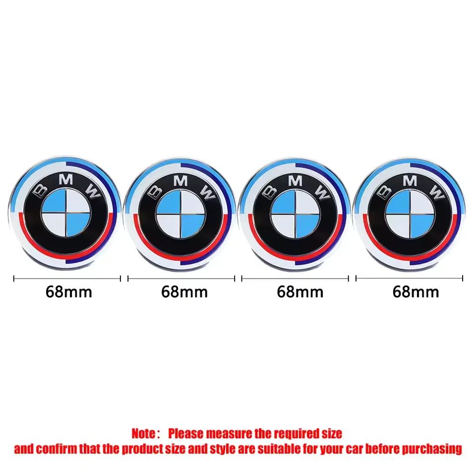 4Pcs 56mm 68mm Wheel Center Caps Emblem Badge For BMW 50th Anniversary X3 X5 X6 E39 E46 E90 E60 E87 E53 F10 F20 F30 M3 M5 M6 Z4 ZDFVU1