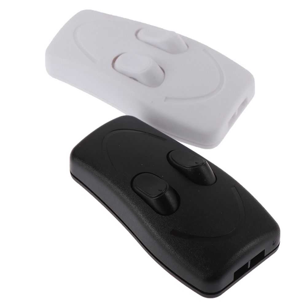 Black In Line Two-way Lamp Table Button Switches Power Switch Double Control Switch Dual Adaptor