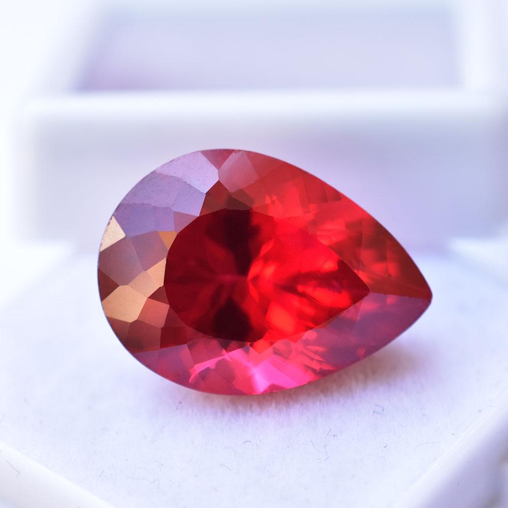 Natural Red Ruby Loose Gemstone Quality 15 ct Pear Cut for Jewelry Making and Gem Collections
