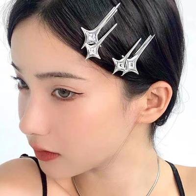 1pc Sweet And Cool Spicy Girl Star Hair Clip, Niche Design With Cool And Cool Edge Clip, High-End And Versatile Bangs Clip Hair Accessory