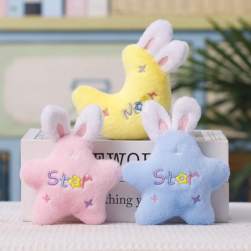Plush Star Moon Bunny Keychain With Pp Cotton Filling For Kids And Adults