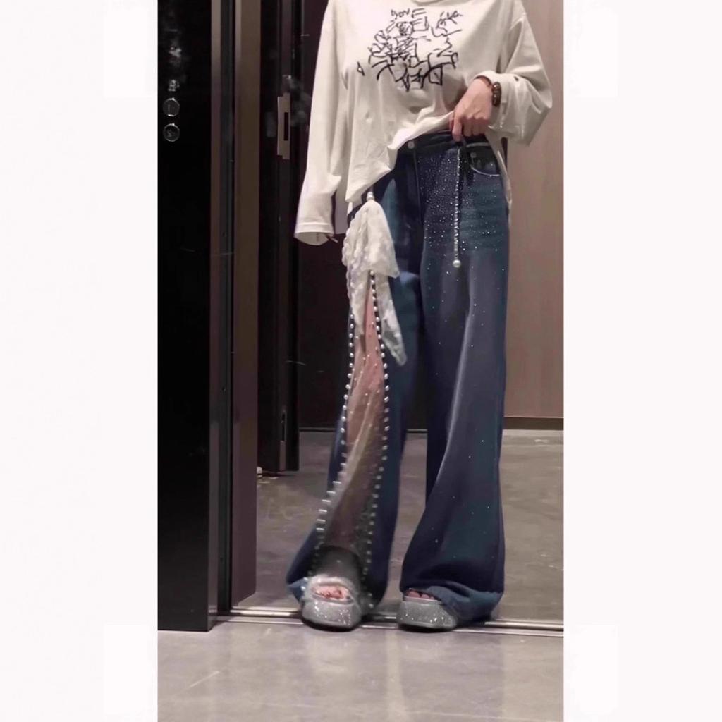 Dámské rovné džíny z denimu, ležérní, jednobarevné, směs bavlny, vysoký pas, denní streetové oblečení, dlouhé kalhoty