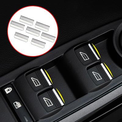 7Pcs/Set Car Window Lifting Button Chrome Sequin Trim Sticker for Ford Focus 2 3 MK2 MK3 2005 - 2018 Accessories