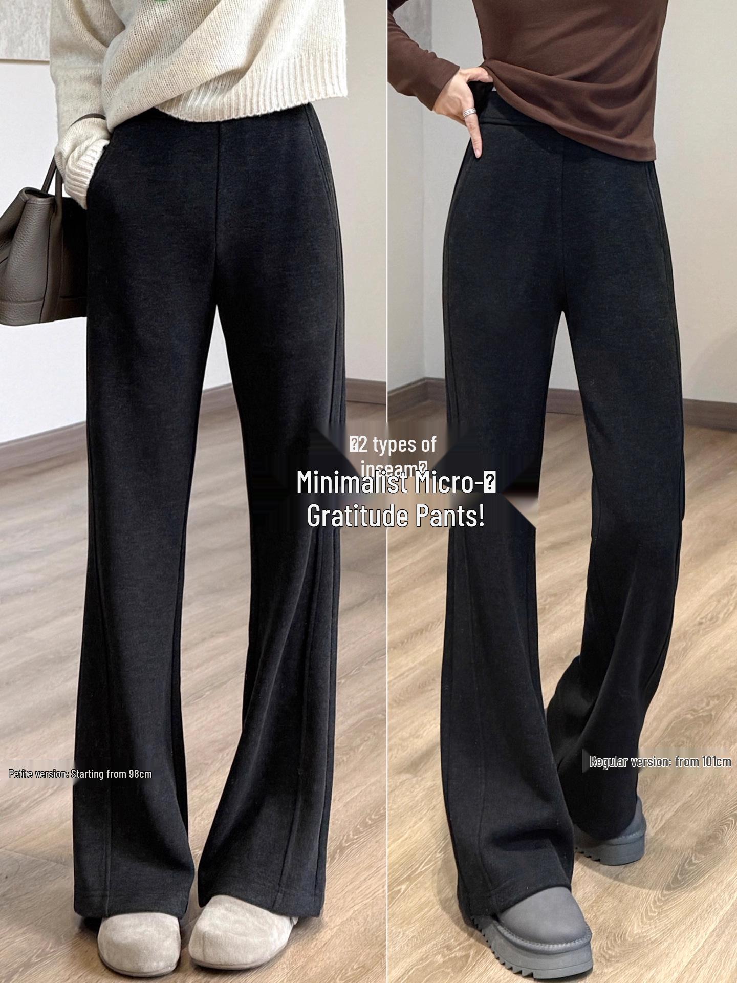 

Plus Size Minimalist Velvet Flare Leg Gratitude Pants - Slimming and Casual S