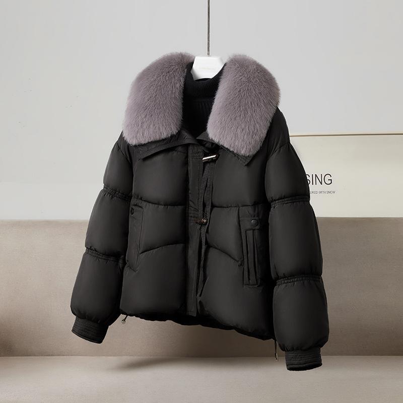 

Женский зимний короткий пуховик, свободный XL чёрный