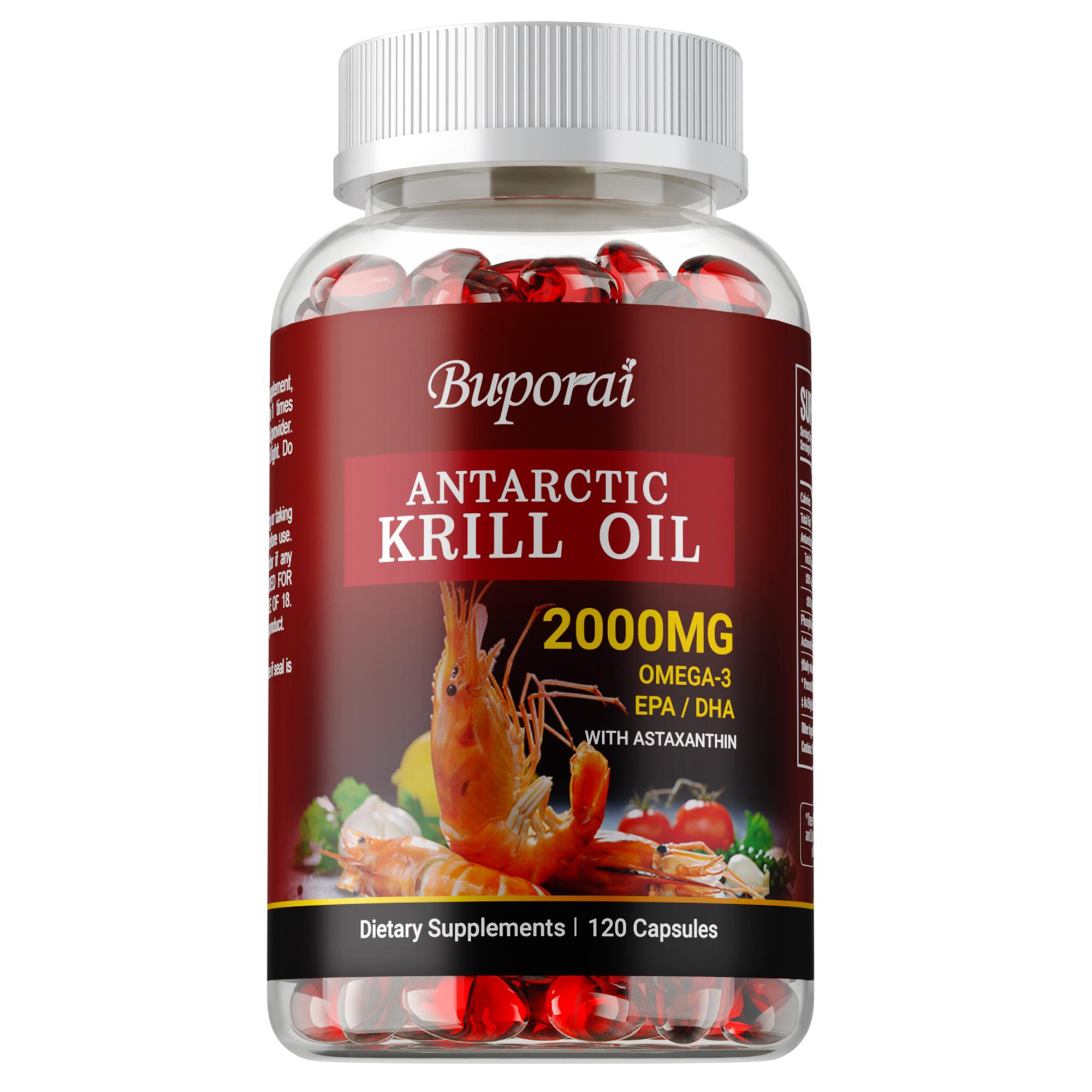 

Antarctic krill oil 2000 mg, containing Omega-3 fatty acids EPA, DHA, astaxanthin, and phospholipids, 120 capsules, suitable for both men and women. 120