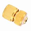Garden Hose Connector, Aluminum Alloy Brass Plated Proof Quick Fit Adapter, Compatible with G1/2 Hose, for Garden Irrigation Water Tap Fitting