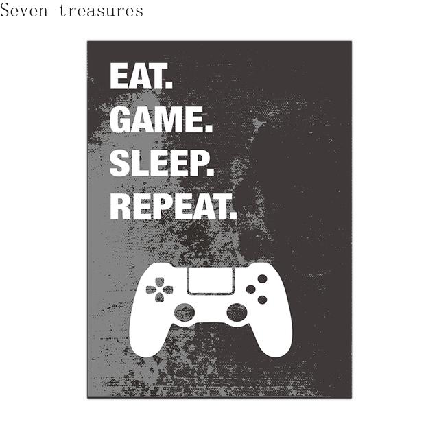 Gamepad Illustration for Kids Room, Boys Game Posters, Wall Art, Canvas Painting Prints, Room Decoration, Pictures, Joystick