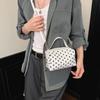 Polka dot portable small square bag women's high-value versatile casual shoulder bag fashionable going out commuter messenger bag