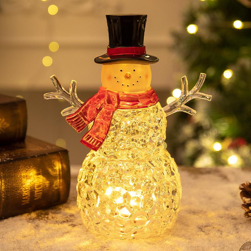 Christmas decorations snowman night light glowing snowman desktop ornaments Christmas gift decoration