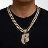 Niche Design Personality Hip Hop Style Letter B Full Diamond Alloy Cuban Chain Buckle Cuban Chain