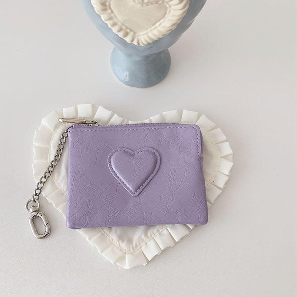 Fashion Leopard Print Coin Purse PU Leather Zipper Card Holder Heart Shaped Mini Card Wallet Travel