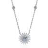 Sunflower Style Moissanite Necklace - S925 Sterling Silver, 1 Carat, Elegant & Luxurious Women's Festival Gift