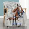 Equestrian Personalized Name Blanket Lightweight Customizable Blanket Soft & Cozy Perfect for Chair Sofa Couch Office Chair Four Seasons Multipurpose
