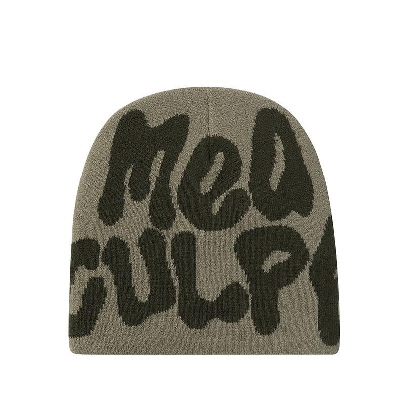 Unisex 100% Acrylic Autumn Winter Custom Jacquard Logo Knitted Beanie Hat Hip Hop Style One Size Fits All