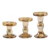 Retro Glass Candle Holder Candlestick Crafts Candelabra Candle Stand for Home Dining Room Candlelight Dinner Decoration Gift