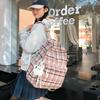 Schoolbag Casual Junior High School Girls Schoolbag American Retro Plaid Backpack Female College Students Daily Commuting Backpack