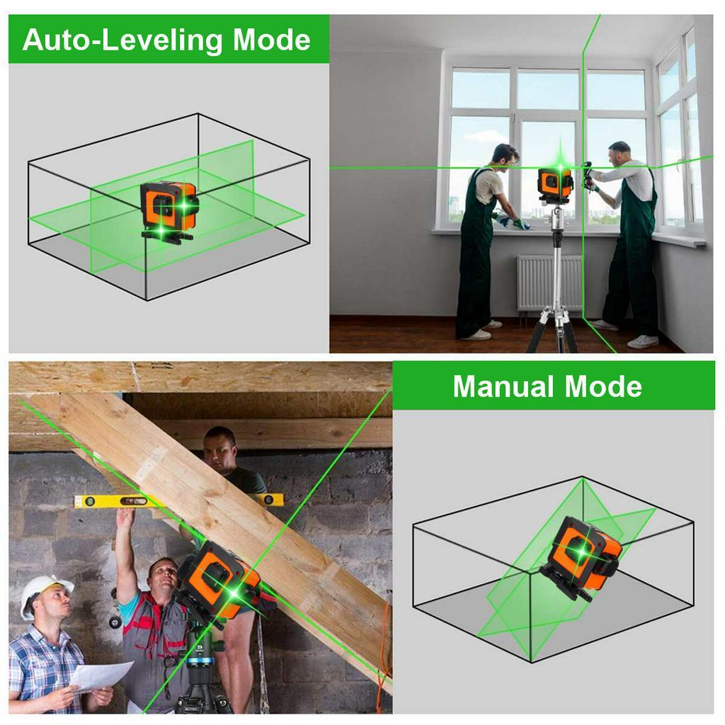 12 Lines Laser Level 3D Self-Leveling Wireless Remote 360° Horizontal Vertical Cross Lines With 4000mAh Battery Wall Bracket Nivel Laser