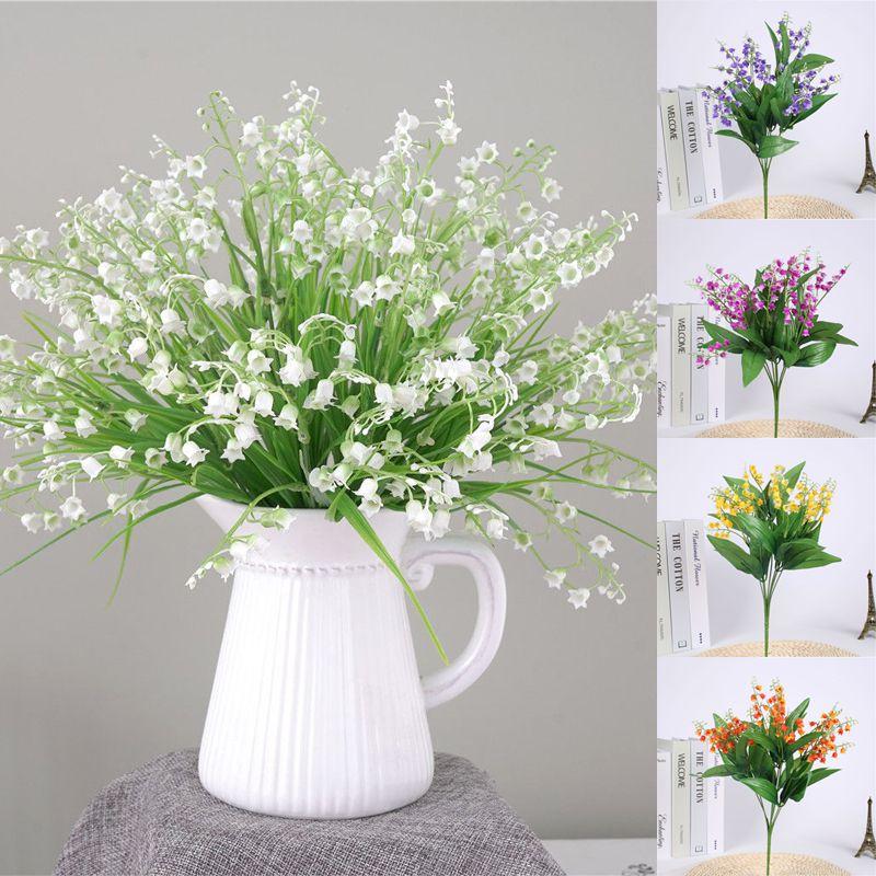 Elegant 7 Branch Artificial Lily Of The Valley Bouquet For Stunning Home And Wedding Decor