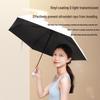 Women's Dual-Use Mini Umbrella: Compact Five-Fold Design, Thickened Fabric, Black Glue for UV Protection, Custom Logo Option