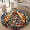 1pc Christmas StainedGlass Office Round Area Rug, Indoor Mat Suitable ForOffice, Under Office Chairs Bedroom Living Room Home Decor, Room Decot141