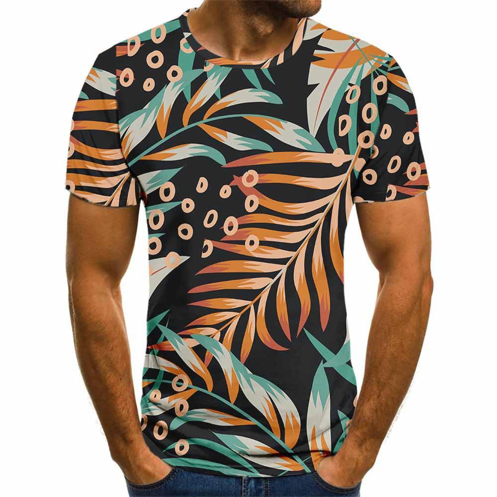

Новая мужская 3D цифровая футболка Мужская футболка с круглым вырезом и принтом в виде растений 6XL