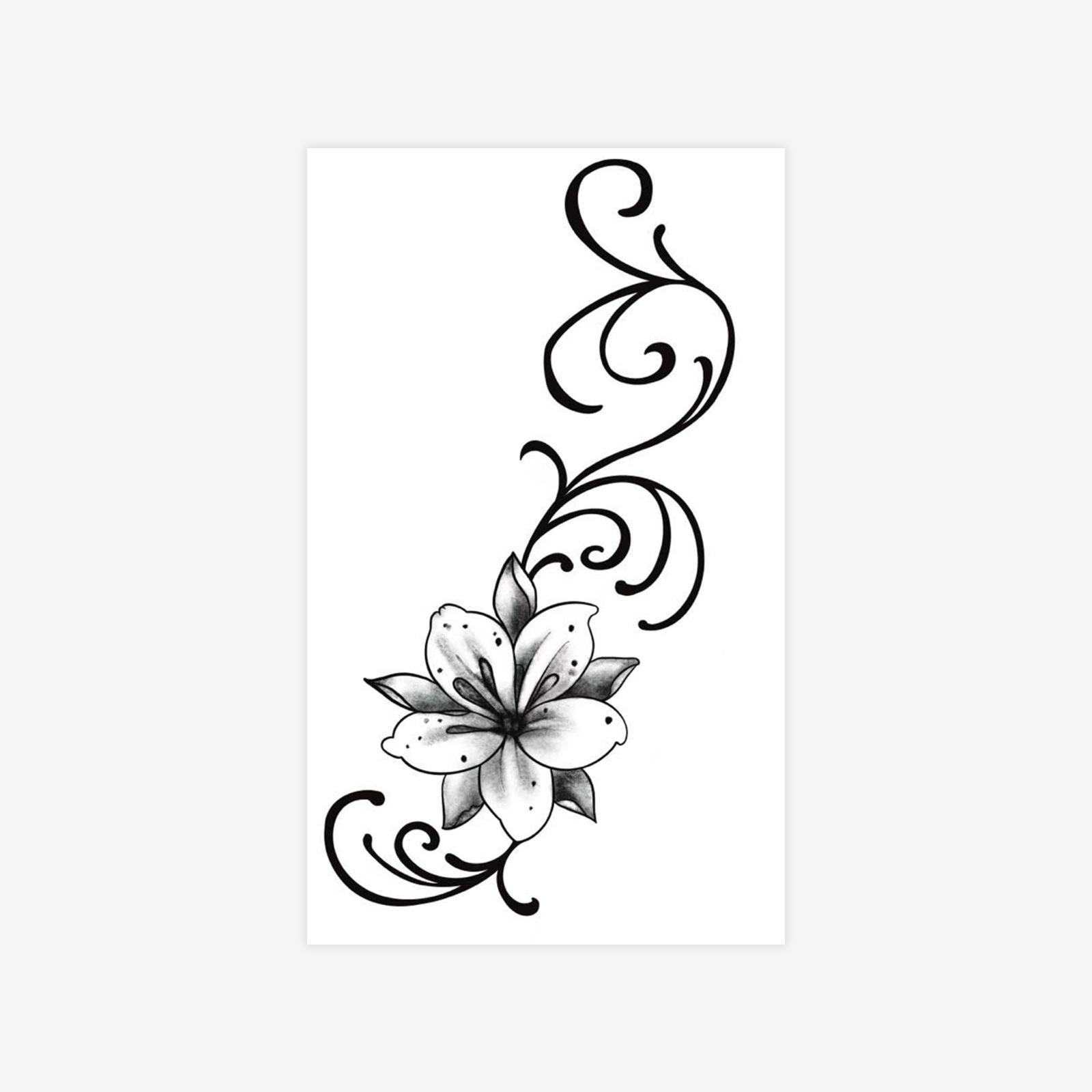 Dark Floral Tattoo Stickers Premium Sense Babes Arm Leg Tattoo Stickers 9*15