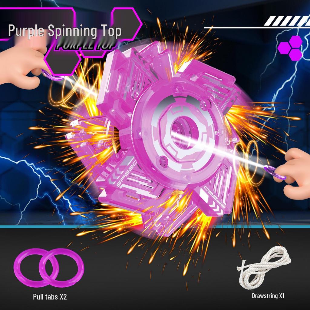 Exploding Spark Pull String Spinning Top - Fun Decompression Toy for Kids