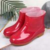Rain boots women's low tube non-slip fashion kitchen women's rain shoes short tube fashion water shoes beef tendon sole adult water shoes