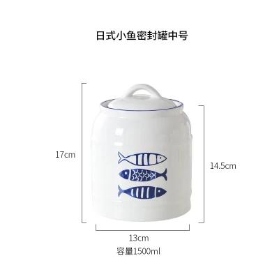 Large Capacity Ceramic Jar with Lid, Household Food Sealed Jar, Kitchen Storage, Coffee Bean Storage Container, Tea Box
