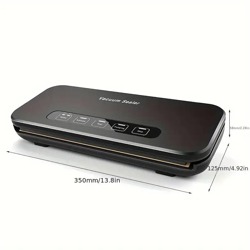 Dry/Moist Vacuum Bag Air Sealer Machine for Food Storage and with Starter Kit EU Plug чёрный