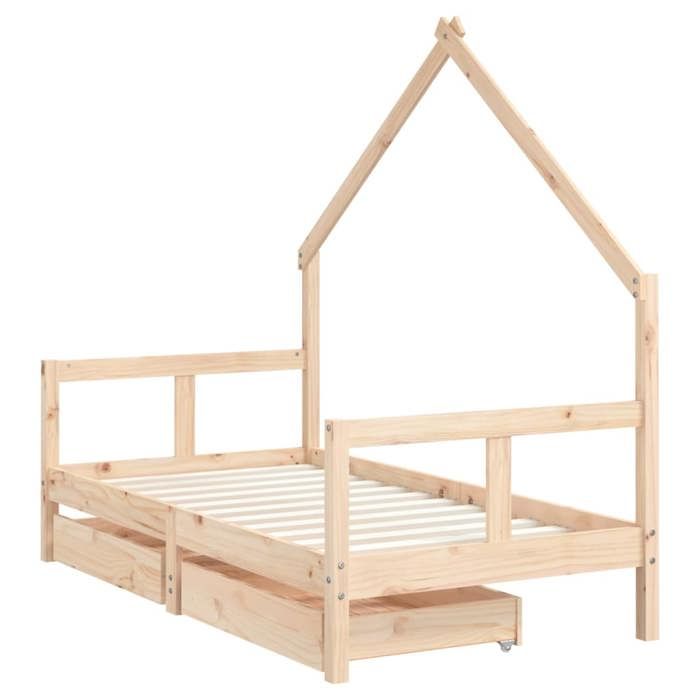 VidaXL Bed Frames for Children and Drawers 80x160cm Solid Pine Wood 834543
