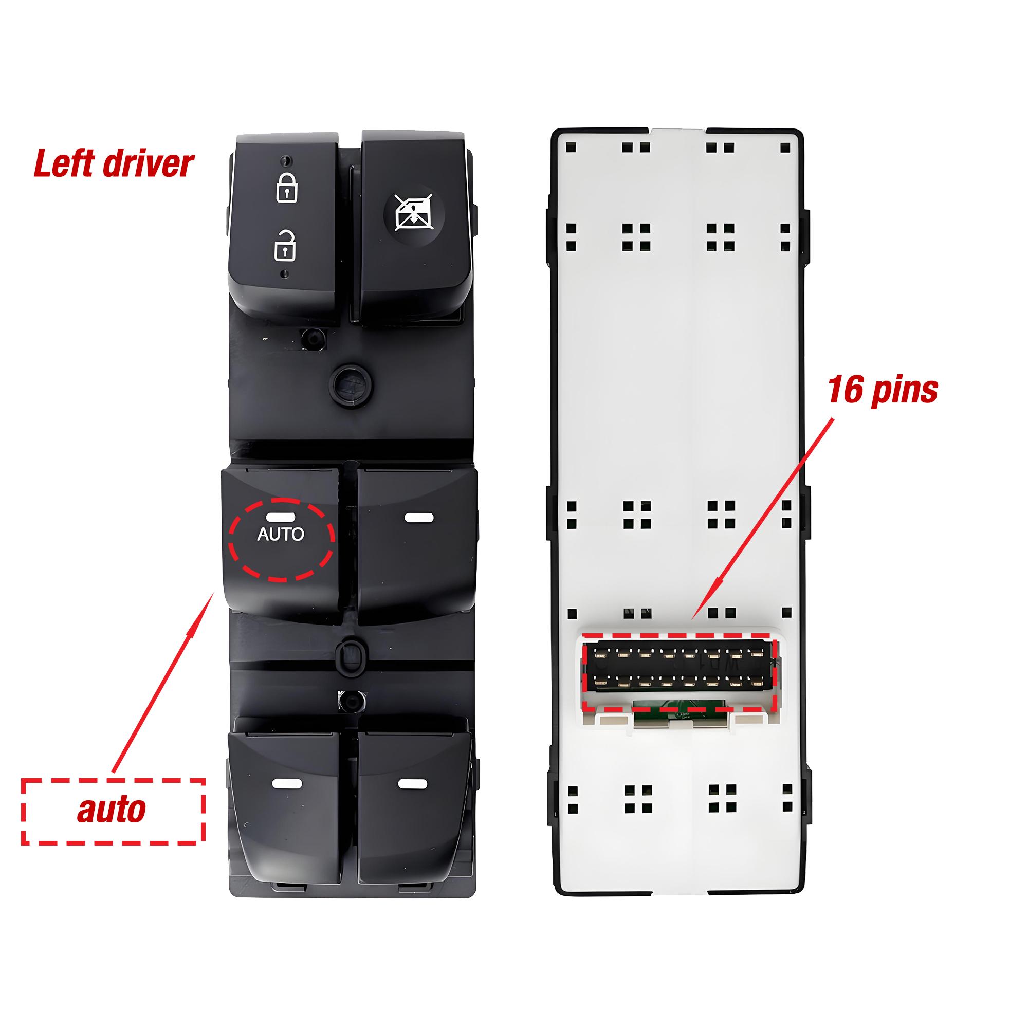 93570-3X032RY 93570-3X012 For Hyundai Elantra 2012-2016,Electric Master Window Control Switch Button 935703X032RY 935703X012 3X012 auto