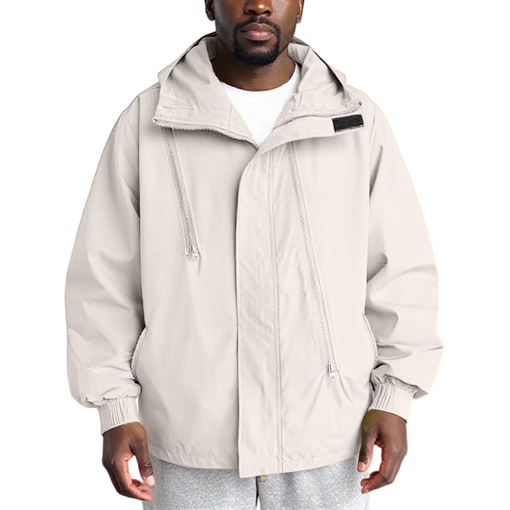 Stand Up Collar  Men's , Warm And Loose, Outdoor Solid Color,  And Breathable, With Thickened Fleece