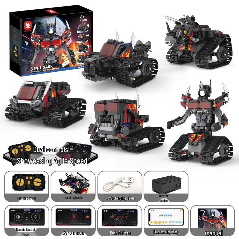 Electric Remote-Control Programming Robot Toy - Compatible with LEGO for Kids' Birthday Gift
