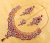Touchstone Indian Jewelry Set for Women, Bollywood Gold Jewelry, Wedding Outfit Necklace Set, Earrings, Bridal, Maang Tikka Fancy Costume, Girls' Big
