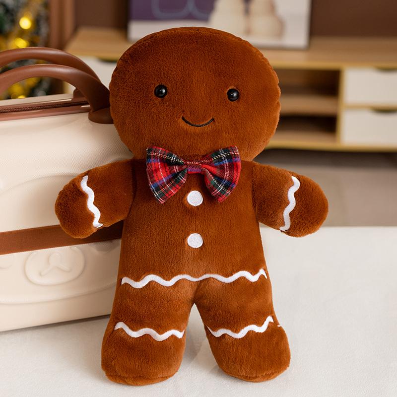 New Christmas Gingerbread Man Plush Toy Gingerbread House Key Bag Pendant Pillow Boys Girls Soft Toys Christmas Gift Party decor