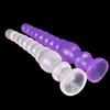 Tsukitoy Anal Plug Long Dildo 9 Consecutive Beads Bendable Silicone Anal Pearl Dildo with Suction Cup Transparent Anal Plug Anal Goods Unisex-S