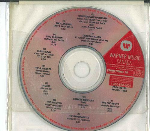 CD РАЗЛИЧНЫЕ Warner Music Canada Март1993 Vol PROC93169 WARNER MUSIC CA 1993 Канада Рок Б/у