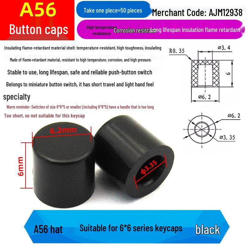 4-Pin Vertical Micro Touch Button Switch for Induction Cooker, 6x6x5mm SMD